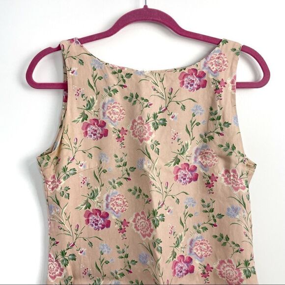 Vintage April Cornell Silk Floral Sleeveless Dress Sz 3 - Picture 4 of 9
